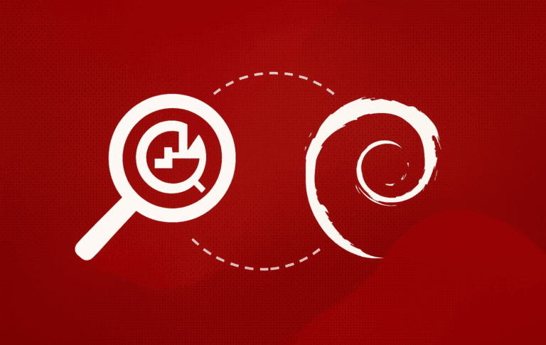 Red background with white magnifying glass icons showing detective work symbolizing rootkit detection and system security scanning