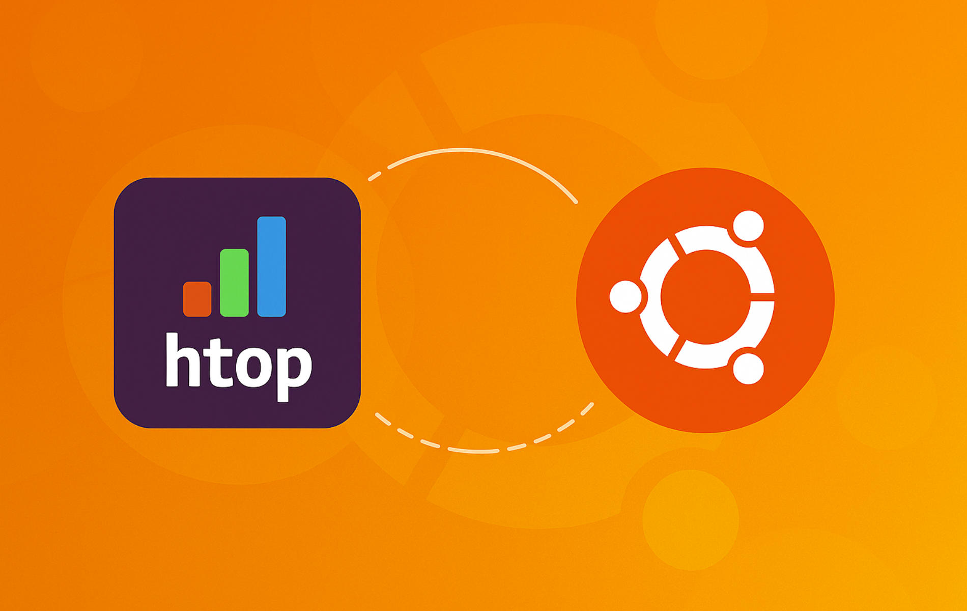 htop and Ubuntu logos representing the htop process viewer installation guide for Ubuntu Linux