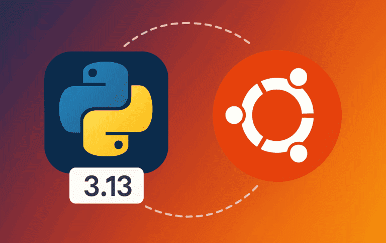 Python 3.13 logo with Ubuntu logo and terminal showing installation commands