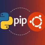 Python pip logo with Ubuntu logo connected by dashed line showing package management integration