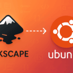 Inkscape vector graphics editor logo and Ubuntu logo on an orange background, representing the installation guide.