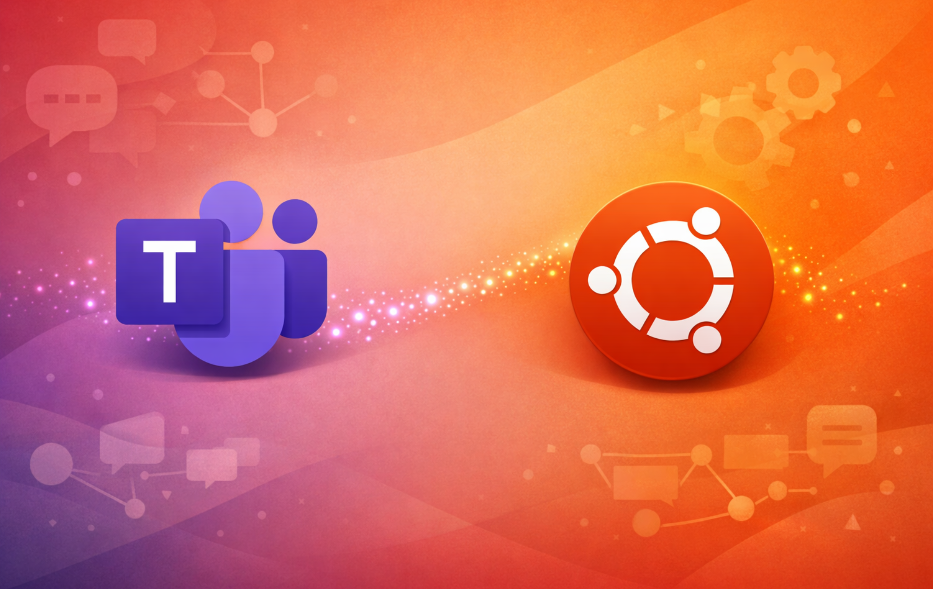 Microsoft Teams and Ubuntu logos representing Teams installation on Ubuntu Linux