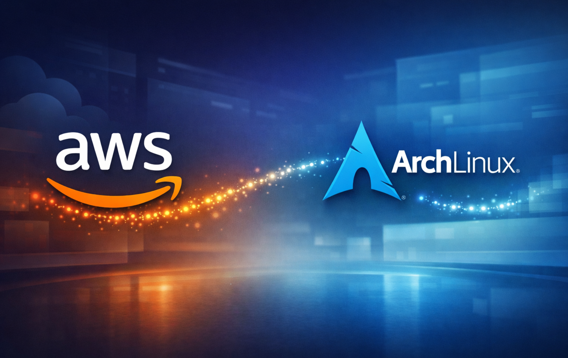 AWS and Arch Linux logos representing AWS CLI installation and cloud management on Arch Linux