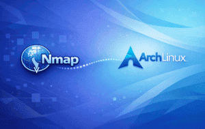 Nmap logo and Arch Linux logo representing network scanning setup on Arch