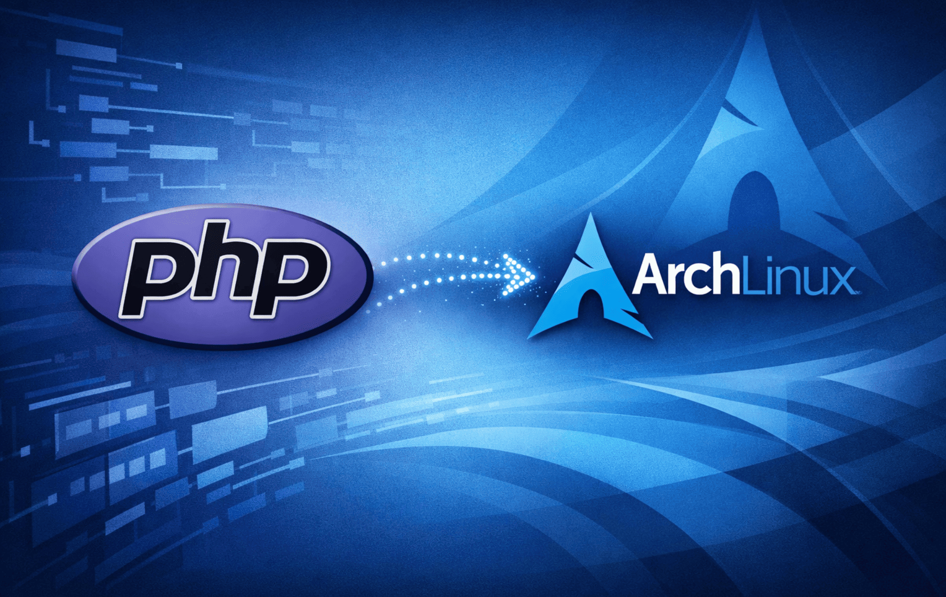 PHP and Arch Linux logos representing PHP installation and configuration on Arch Linux