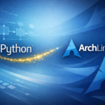 Python logo and Arch Linux logo representing Python development environment setup on Arch
