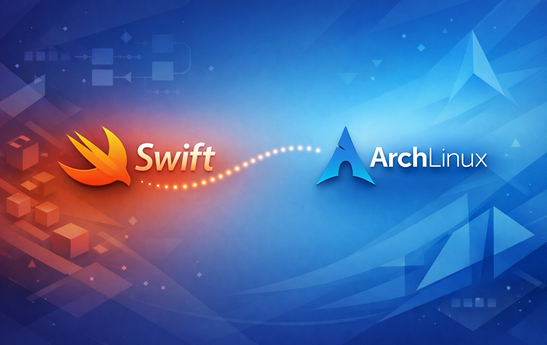 Swift logo and Arch Linux logo representing Swift programming language deployment on Arch