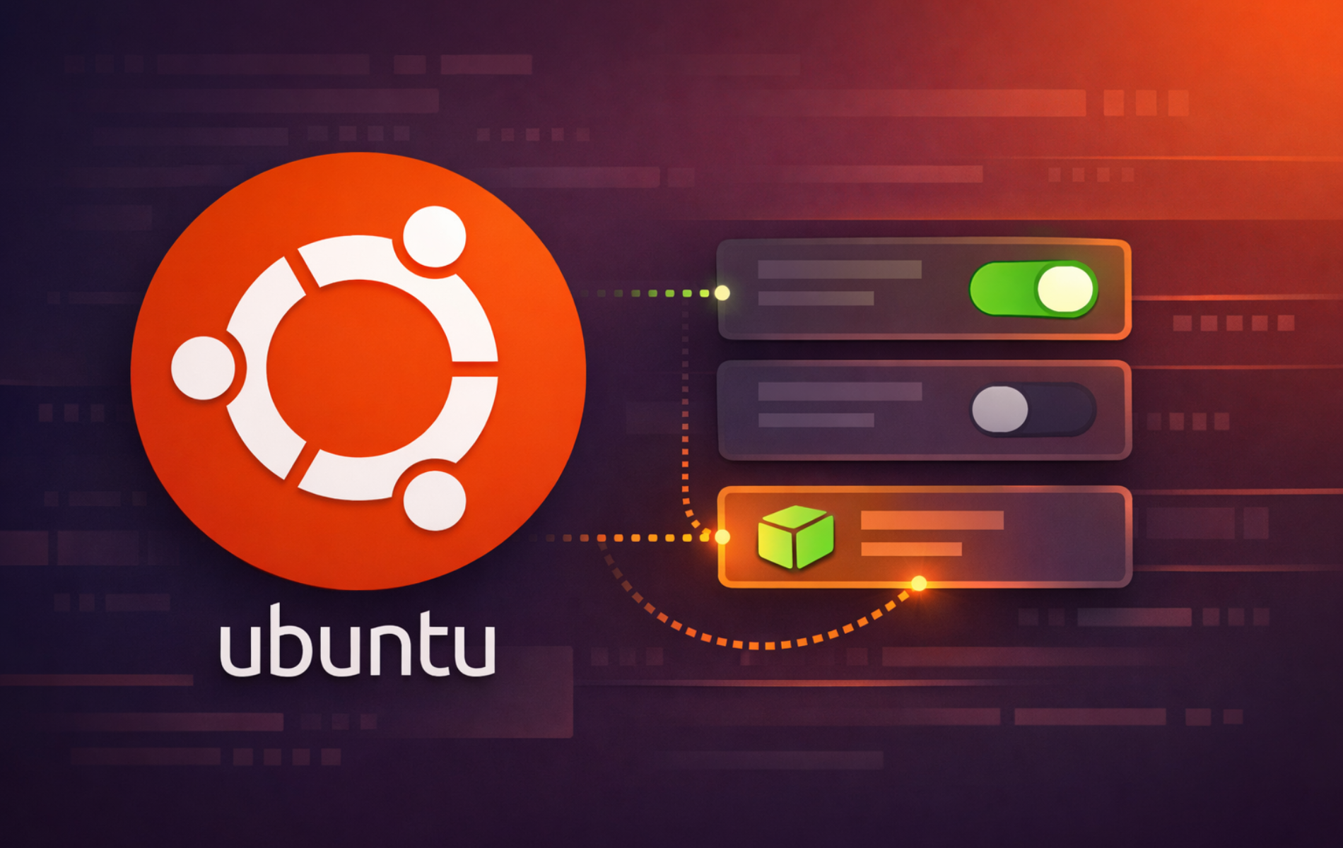 Ubuntu logo with repository toggle interface representing Universe and Multiverse settings