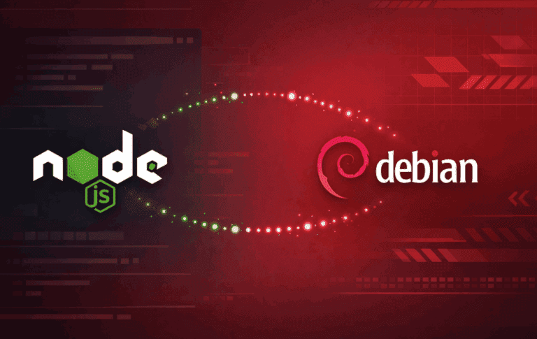 Node.js logo and Debian logo representing runtime installation on Debian