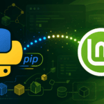 Python, pip, and Linux Mint logos over package workflow diagrams