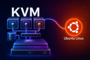 KVM virtual machines connected to storage, networking, and Ubuntu Linux